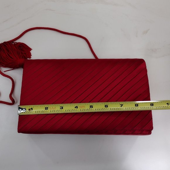 Red Satin Evening Clutch NWOT - Picture 13 of 14